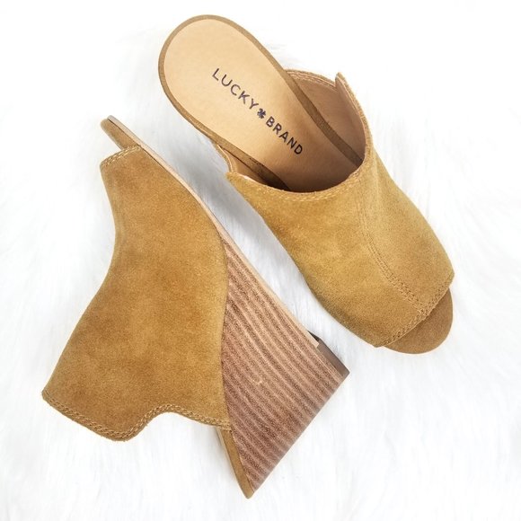 Lucky Brand Shoes - Lucky Brand Reygan Leather Wedge Slip-On Heels